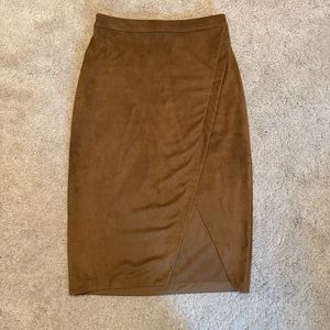 Abercrombie & Fitch Faux Suede Midi Skirt